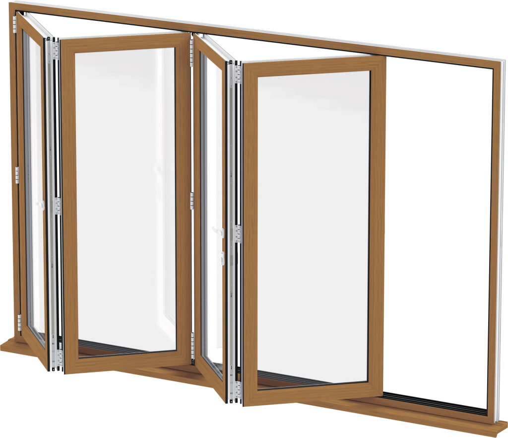 Балконная рама раздвижная. Bifold. UPVC Folding Door. Folding Door in drawing.