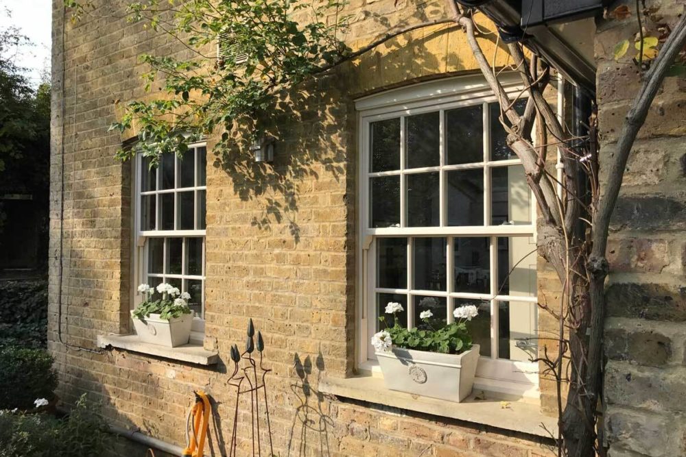 double glazed white sash windows